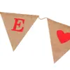 Decorações para Festa de Dia dos Namorados, Bandeiras Penduradas, Bandeiras de Coração de Amor, Bandeiras Triangulares, Faixas de Festa, Bandeiras de Juta
