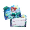 Suministros para Fiesta de Cumpleaños de Sirena Vajilla Desechable Platos de Papel Vasos de Papel Servilletas Decoración de Fiesta de Cumpleaños para Niña Ecológico