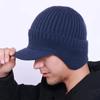 Chapéu de Proteção Auricular Estilo Novo 2026, Chapéu de Tricô, Chapéu de Lã para Ciclismo ao Ar Livre, Boné com Aba e Forro de Fleece, Gorro de Esqui, Chapéu sem Aba, Chapéu Masculino