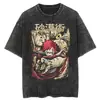 Tamanho Europeu Transfronteiriço Naruto Hip Hop Oversized Lavado Anime Camisetas m