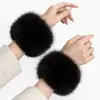 Puños Extraíbles de Piel Sintética de Zorro Chaqueta Acolchada Abrigo Puños Capa Cheongsam Calentadores de Muñeca de Piel Calientes Mangas Decorativas