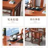 Nova mesa de chá de varanda estilo chinês, conjunto de mesa e cadeiras de chá para apartamento em madeira maciça, conjunto de mesa de chá para sala de estar com estação de preparo de chá integrada