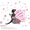 Nova LD64175 dos desenhos animados borboleta elfo pequena menina quarto varanda sala de estar decoração da parede adesivos de parede autoadesivo