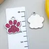Collar con Colgante de Huella de Pata de Perro de Colores Brillantes DIY, Llavero, Encanto, Accesorios de Joyería de Aleación de Esmalte con Forma de Pata de Oso, Pata de Gato