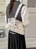Bolsa tote transfronteiriça estilo coreano com estrelas e bolinhas, novo modelo 2026, bolsa de ombro simples de grande capacidade, bolsa de axila da moda para o dia a dia