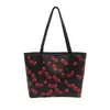 Bolsa Tote Estampa de Cereja Grande Capacidade 2026 Nova Moda para o Trabalho Bolsa Transversal de Ombro de Luxo Bolsa de Mão