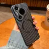 Adequado para Capa de Celular Huawei Pura80Pro Magnética Textura de Fibra de Carbono Ultra-Fina Pura70Ro Fosca Sensação de Alto Padrão