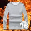 Novas camisetas masculinas de outono e inverno, manga longa, corte solto, forradas com fleece, versáteis, plus size, espessadas, confortáveis, atacado