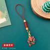 Corda Vermelha Trançada Corrente para Celular Natal 5 Desenhos Animados Papai Noel Pen Drive Corda Curta Anti-Perda Pingente Pequeno Presente Venda por Atacado