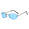 Gafas de sol sin montura estilo Jennie Y2K Hot Girl, Gafas de sol de verano de moda transfronterizas, Gafas de sol personalizadas con protección solar