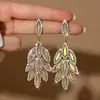 Pendientes de Pluma de Pájaro de Lujo Transfronterizos Borla Cristal Pluma Pendientes de Mujer Pendientes Combinación Vestido Pendientes de Banquete Venta al por Mayor