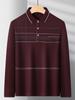 Camiseta de manga larga para hombre de mediana edad para padre con camiseta holgada con bolsillo para mediana edad y ancianos, camisa básica de solapa delgada para ancianos, polo