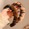 Estilo Coreano Vintage Estampado Leopardo Dentado Felpa Aro para el Cabello de Mujer Antideslizante Pinza para el Cabello para Lavar la Cara Maquillaje Accesorios para el Cabello Diadema Otoño Invierno 2024