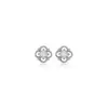 Pendientes de botón de trébol de cuatro hojas de ópalo de plata de ley S925 para mujer, moda simple, lujo ligero, diseño de nicho, accesorios para pendientes