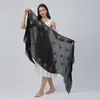 Lenço de Algodão e Linho com Franjas Estampado Floral Nova Moda Transfronteiriço, Xale de Alta Qualidade, Lenço de Cabeça Malaio Indonésio para Mulheres