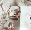 Estilo ins de Corea del Sur pintura al óleo geométrica red de anillo popular estilo frío color de aleación anillo de color anillo liso anillo serie de mujer