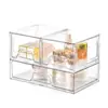 Caja de almacenamiento de cosméticos transfronteriza, almacenamiento transparente de acrílico tipo cajón para medicamentos y papelería, almacenamiento de escritorio apilable
