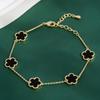 Pulseira Transfronteiriça Mais Vendida Flor de Cinco Pétalas Trevo de Cinco Folhas para Mulheres Moda Europeia e Americana Pulseira de Flor de Cinco Folhas Personalizada Simples Versátil Joia de Mão
