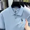 Camisa Polo Masculina 100% Algodão, Manga Curta de Verão, Casual de Negócios de Luxo Leve, Absorvente de Suor, Camiseta com Gola Bordada, Roupas Masculinas Dropshipping