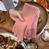 Luvas Femininas Outono e Inverno Espessadas Quentes Estudante Touchscreen Estilo Coreano Fofas Forradas com Lã Para Montar Bicicleta Elétrica Luvas de Lã