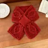 Bufanda Pequeña Tejida a Crochet Hecha a Mano con Textura para Mujer en Otoño e Invierno Protección Corta para el Cuello Bufanda Cruzada Estilo Coreano Bufanda Pequeña Cálida de Moda