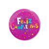 Nueva insignia de hojalata con texto "Feliz cumpleaños" en español, decoración para fiesta de cumpleaños, insignia infantil para baby shower de un año.