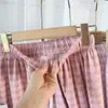 Pantalones de Casa Otoño e Invierno, Pantalones de Dormir Térmicos de Doble Cara para Mujer, Pantalones Rectos Sueltos, Pantalones Cálidos Casuales, Pantalones a Cuadros para Mamá para Uso al Aire Libre