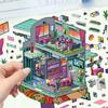 Adesivos de Paisagem de Desenho Animado, Vários Mundo em Miniatura Cabana 3D Xiaohongshu Descompressão DIY Cena Adesivos de Livro de Mão Atacado Pet