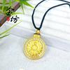 Florecen las Flores, Aparece Buda - Colgante de Buda en Oro Arena, Cobre Incrustado con Diamantes, Loto Chapado en Oro, Nuevo Estilo Chino, Cadena Clavicular Moderna y Versátil