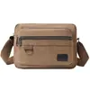 Bolso cruzado para hombre, simple y elegante, gran capacidad, multicapa, portátil, casual, de lona, versátil, para el día a día, bandolera