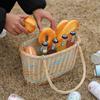 Cesta de Páscoa de Vime Transfronteiriça Rattan Artesanal Duas Alças Portátil Cesta de Frutas e Vegetais Cesta de Piquenique para Colheita de Frutas ao Ar Livre