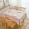 Mantel de lino de color liso, mezcla de algodón y lino, engrosado, diseño liso, estilo simple, adecuado para mesas de comedor, irradia una estética nórdica sofisticada, también adecuado para mesas de café