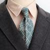 Venta al por mayor de fábrica retro versión coreana 8CM vestido casual de lujo ligero patrón café verde marino corbata de traje para hombre
