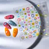 Wangyuan Fofo Botão Estilo Ins Adesivos para Unhas 579 Gelatina Colorida Retro Botão Adesivos de Unha Infantis Atacado