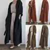 Vestido camisa casual de manga comprida outono 2023 transfronteiriço trench coat longo versátil