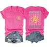 Olas de Barco Rayos de Sol Amazon Ebay Sitio Independiente Camiseta Cómoda y Elegante de Mujer con Cuello en V y Mangas Cortas
