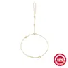 Pulsera de Plata de Ley S925 para Mujer con Diamantes, Estilo Creativo Europeo y Americano, Diseño Sencillo de Nicho Europeo y Americano, Estilo Francés