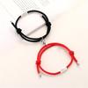 Pulseira de casal de liga um par de cada um tecendo corda de mão amantes determinação transversal joias de mão atacado