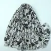 Estampado en caliente capullo de flor tejido de satén venta directa de fábrica comercio exterior transfronterizo tacto de algodón y lino bufanda larga para mujer bufanda chal primavera y verano
