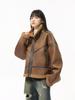 MTLCLOTHES Ropa para Hombre Invierno Nuevo Vintage Abrigo de Piel de Cordero Piel Sintética Forro Polar Engrosado Traje para Motociclismo