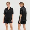 Conjunto de Pijama de Seda de Verano para Mujer Conjunto de Dos Piezas Ropa de Casa para Mujer Manga Corta Comercio Exterior