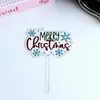 Direitos Autorais Estilo Ins Transfronteiriço Impressão Colorida Feliz Natal Plug-in para Bolo Decoração de Bolo de Natal em Acrílico Suprimentos para Festa