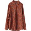 Exportación de comercio exterior 2021 otoño nueva camisa floral vintage para mujer camisa de manga larga con solapa cárdigan de moda top