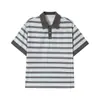Camisa Polo de Manga Corta a Rayas y Cuadros Patchwork Retro de Verano 2026 para Hombre, Camiseta Versátil Holgada de Marca de Moda para Parejas