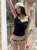 Traje de baño de dos piezas tipo triángulo, estilo nuevo 2026 para mujer, conservador, disimula el abdomen, adelgazante, adecuado para playa, vacaciones y aguas termales, disponible para venta al por mayor
