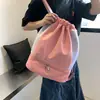 Bolsa de Ginástica Simples de Grande Capacidade Bolsa de Natação com Compartimento Seco e Úmido Compartimento Independente para Sapatos Bolsa de Yoga Mochila com Bolso de Cordão