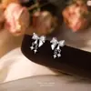 Conjunto de Brincos Studs de Prata 925 Trevo de Quatro Folhas Studs para Cartilagem da Orelha Nicho High-End Vendedor Quente de Ano Novo Brincos Versáteis para Outono e Inverno