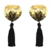 Accesorios de Lencería Erótica de Comercio Exterior, Pegatinas para Pezones con Forma de Corazón, Sujetador de Silicona, Lentejuelas con Forma de Corazón y Borlas, Cubrepezones Eróticos, Envío Directo de una Pieza