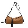 Bolsa Transversal Estilo Coreano para Mulheres, Grande Capacidade, Bolsa de Ombro Casual Simples, Bolsa Esportiva Casual para Homens e Mulheres, Bolsa Cilíndrica da Moda