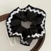 Diseño de Color Contrastante Estilo Coreano, Encaje Curvo, Lazo para el Cabello de Satén, Diadema de Tela Elegante, Cuerda para Cola de Caballo Accesorio para el Cabello